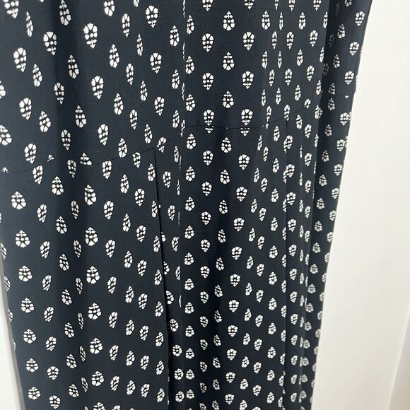 J Jill Wearever Floral Knit Dress Black Womens M Sleeveless Shift Boho - Picture 2 of 7